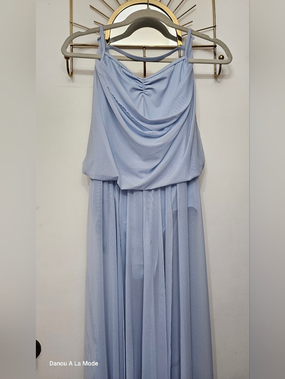 Balera Lyrical DANCE Costume Pale Blue Draped Maxi Dress